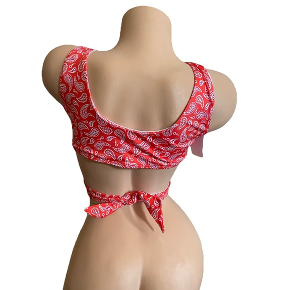 VerdeLimon Calico Paisley Bikini Top Wrap L - Picture 5 of 6
